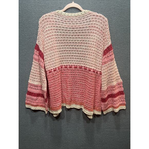 Sundance Free In Spirit Open Front Cardigan Knit Pink Womens Size M - Picture 6 of 12